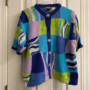 Vintage Berek Abstract Sea Shells Cardigan